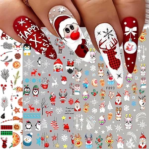 10 Fogli Adesivi Natalizi per Nail Art, Decalcomanie Autoadesive Pegatinas Uñas  - Foto 1 di 12