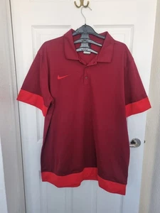 Men's Nike Dri-FIT Polo Shirt Mens XL Color Dry Deep RED Burgundy - Picture 1 of 8