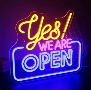 Yes We Are Open Leuchtreklame für Deko USB LED Licht Display - Bild 1 von 6
