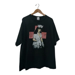 Vintage Bettie Page Shirt 2000s Nurse Pinup Art Rare Iconic Print XL - Picture 1 of 5