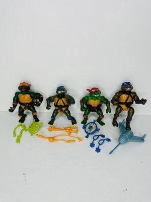 4 TMNT Ninja Turtle Loose Wacky Action Leo Raph Don Mike w Accessories 1990 - Image 1 of 4