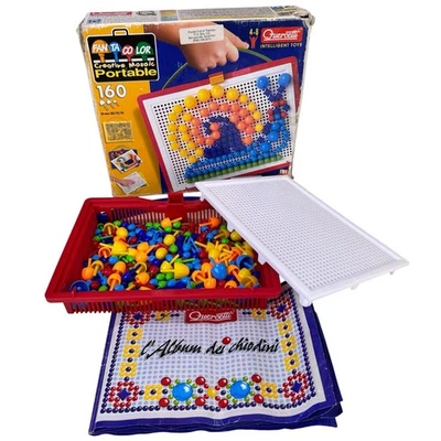 Винтажный Quercetti фантастический мозаика 160 + колышки набор моторные навыки творческая игра 4-8 - Изображение 1 из 4