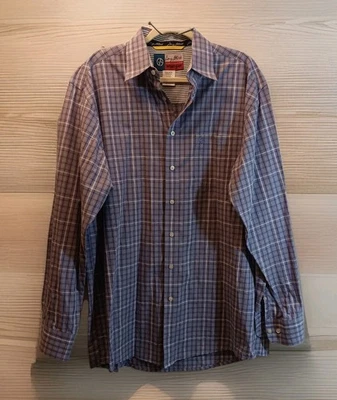 George Strait Cowboy Cut Collection by Wrangler Purple Button Down Shirt Lg Tall - Image 1 of 4