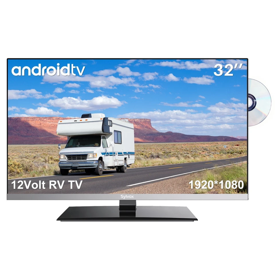 SYLVOX 12/24 Volt TV 32 inch RV TV 1080P Full HD Smart TV with APP Store Camper - Image 1 of 4