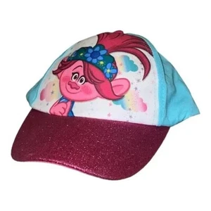 Gorra de béisbol Dream Works Trolls Poppy niños niñas edades 3-6 ala brillante rosa - Imagen 1 de 3
