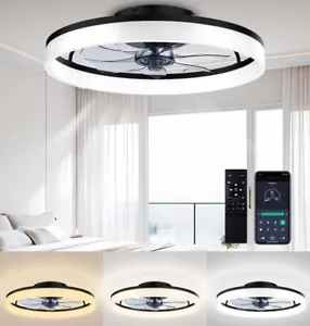 20'' Ceiling Fan With Light Adjustable Wind Speed With Smart APP Remote - Picture 1 of 13
