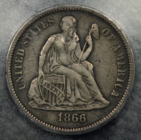 1866-S Seated Liberty Dime 10c ICG - VF30 Sweet original coin! Cover