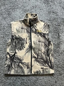 Cabelas Vest Mens Medium Camo Fleece Full Zip Mock Neck Outdoors Hunting - Picture 1 of 10