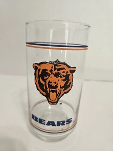 Vintage 1980’s NFL Chicago Bears Drinking/Beer Glasses By Mobil - Picture 1 of 5
