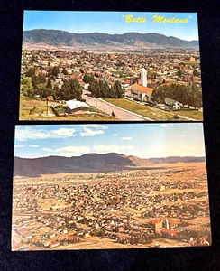 2 Butte MT Montana Vtg Postcards ~ 2 Different Aerial Views of City - Picture 1 of 5