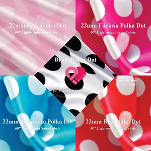 60-65" Polk Dot Charmeuse BRIDAL SATIN FABRIC 60 Color Silky Smooth Ultra Shiny - Picture 1 of 71