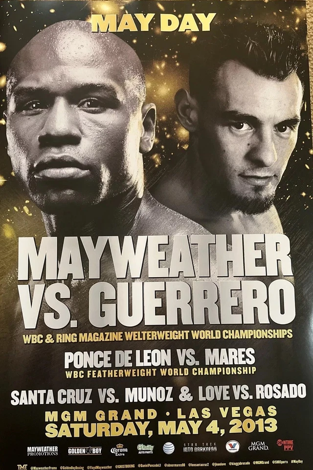Floyd Mayweather Jr. vs Robert Guerrero 2013 Title Fight On-Site Poster 24x36 - Image 1 of 1