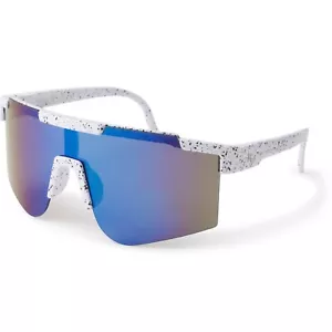 Occhiali da sole uomo Hurley polarizzati semi-rimless scudo montatura bianca allure blu - Foto 1 di 2