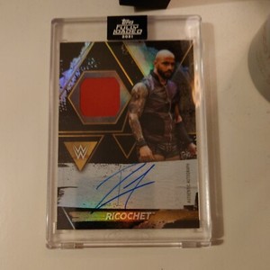 Ricochet Topps WWE Fully Loaded 2021 ring worn Relic signed autograph card nxt