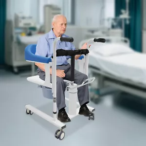 Manual Lift Chair Patient Lift Wheelchair Transfer Aid for Toilet Shower 198lb - Picture 1 of 24