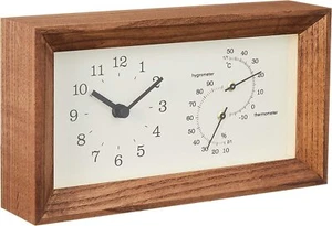 Lemnos Hanging Analog Thermo-Hygrometer Frame Brown - Picture 1 of 6