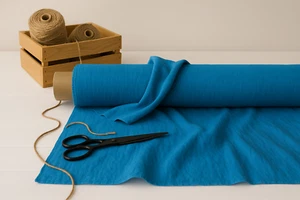 Blue (NCS) Cotton-Linen Fabric by the Yard – Material for Sewing & DIY Crafts - Picture 1 of 10