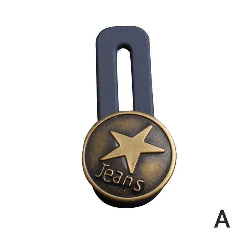 Jeans Button Extender Pants Waist Extension Stretch Adjustable Silicone & Metal - Image 1 of 4