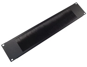 PACK OF 2x 2u BRUSH STRIP PANEL - Metal Cable Entry Plate for 19" Rack Cabinets - Picture 1 of 1