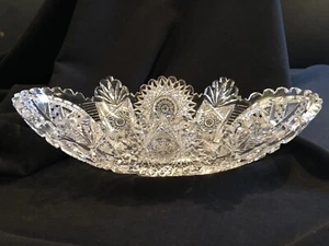 12" Fancy Scalloped Rim American Brilliant Period ABP Serving Dish  - Picture 1 of 12