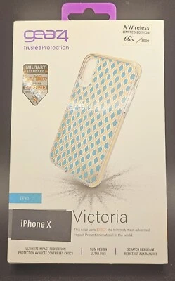 Gear4 D3O Victoria Teal Gold Case for iPhone X Limited Edition Brand New ppd - Image 1 of 3