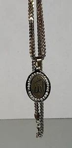 Allah Pendant Necklace Rhinestones Gold Tone - Picture 1 of 17