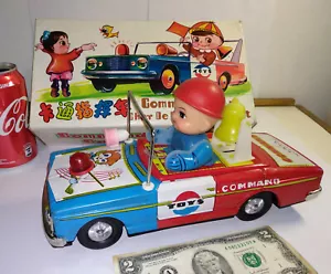 Vintage 1970s rare ME 804 working tin toy in original box Command Car battery op - Picture 1 of 12