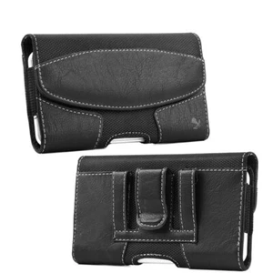 For Apple iPhone 7 Horizontal Leather Pouch Belt Clip Holster Case Cover-Black - Picture 1 of 7