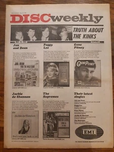 Disc Weekly Newspaper May 29th 1965 Truth About The Kinks - Picture 1 of 2