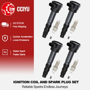 CCIYU 4 Ignition Coil + 4 Spark Plug For 06-12 Mitsubishi Eclipse Galant 2.4L L4 - Picture 1 of 8