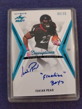 2012 LEAF ULTIMATE DRAFT INSCRIPTIONS ISAIAH PEAD ROOKIE ON CARD AUTO SP /25 