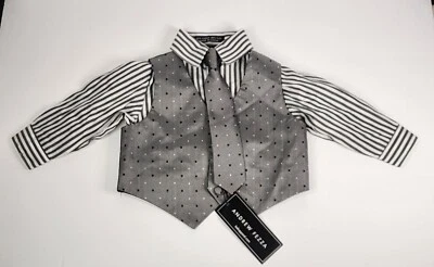 Andrew Fezza Niños 6-9M Camisa Manga Larga Chaleco Corbata Foto 1 de 4