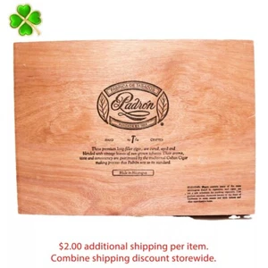Padrón Nº 4 cajas de cigarros de madera vacías de 10,5" x 7,5" x 2" - Imagen 1 de 12