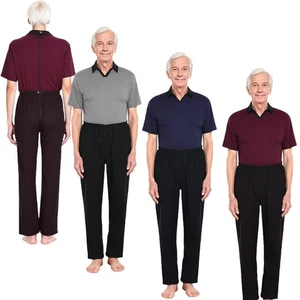 Unisex Jumpsuit Short Sleeve Rompers Zip-up Sleepwear Back Adaptive Pajamas - Picture 1 of 45