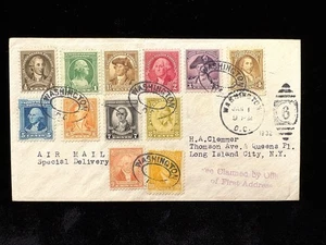 DC WASHINGTON JAN 1 1932 AIR MAIL SPECIAL DELIVERY FDC #704-15 COMPLETE - Picture 1 of 2