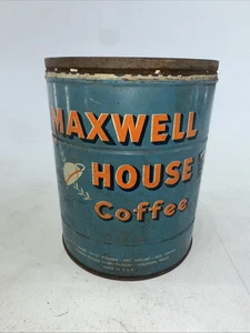 Vintage 50er Jahre Maxwell House Kaffeedose 2 Pfund ohne Deckel - Bild 1 von 14