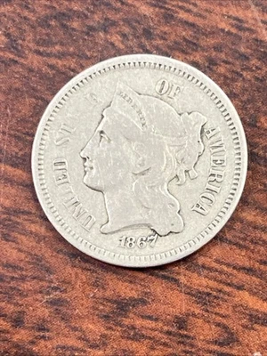 1867 Three Cent Nickel 3c - Image 1 of 2