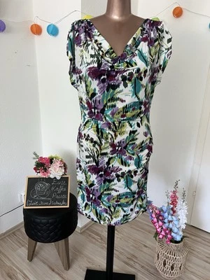 C&A Damen Sommerkleid Blumenmuster Gr: 40 Mehrfarbig - Bild 1 von 4