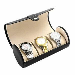 Scatola per orologi 3 slot custodia da viaggio rotolo da polso gioielli conservazione organizer scatole - Foto 1 di 20