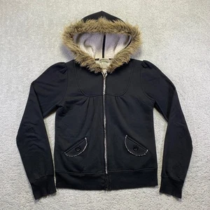 Self Esteem Damen Hoodie Large schwarz Kunstfellbesatz Kapuze Reißverschluss Fleece gefüttert - Bild 1 von 12