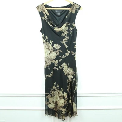 Vestido Vintage XL Y2K Cachicho Cuentas Transparente Etéreo Femenino Floral Oscuro Foto 1 de 4