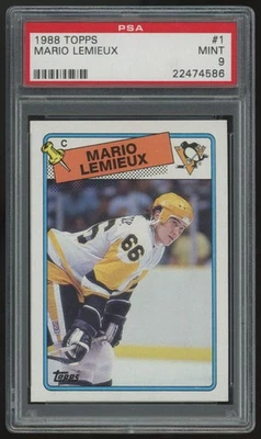 1988-89 Topps Mario Lemieux #1 PSA 9 - Image 1 of 2