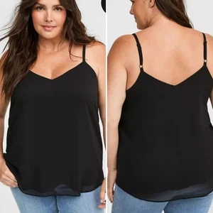 TORRID Sophie Swing Cami Canotta Donna 0 (Large, 12) Senza Maniche Nero Profondo, Nuova senza etichette - Foto 1 di 10