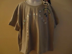 Mädchen Under Armour Heat Gear Cropped Kurzarm T-Shirt Gr. XL Neu mit Etikett - Bild 1 von 3