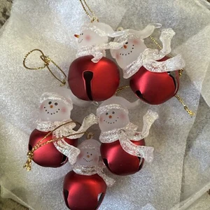 Roman Jingle Buddies Weihnachtsschmuck Schneemann Vintage Schal hängend 5er Set - Bild 1 von 1