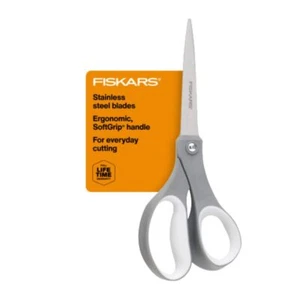 Fiskars 01-004761J Softgrip Scissors Straight Stainless Steel 8 Inch - Picture 1 of 6
