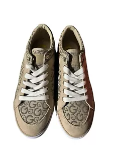 Zapatillas Mujer G By Guess Tostadas y Marrón Logo Con Cordones Lona Talla 6.5 Usadas Una Vez - Imagen 1 de 5