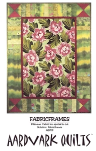 Aardvark Quilts ~ "FABRIC FRAMES" ~ Wallhanging ~ 45" x 60" ~ Throw ~ 55 x 70" - Picture 1 of 4