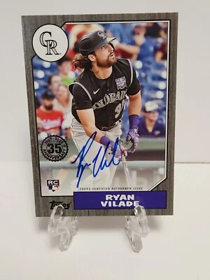 2022 Topps Series 2 Ryan Vilade 1987 Retro Auto /199 Rockies Black SP Parallel - Image 1 of 2