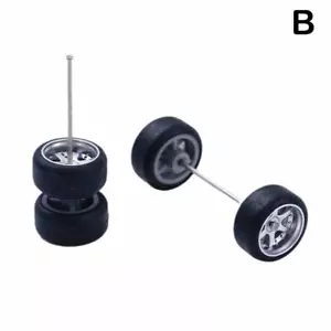 Silver Spoke Custom Alloy 1:64 Wheels And Tyres Real Riders Rubber Lot I1 - Picture 1 of 1